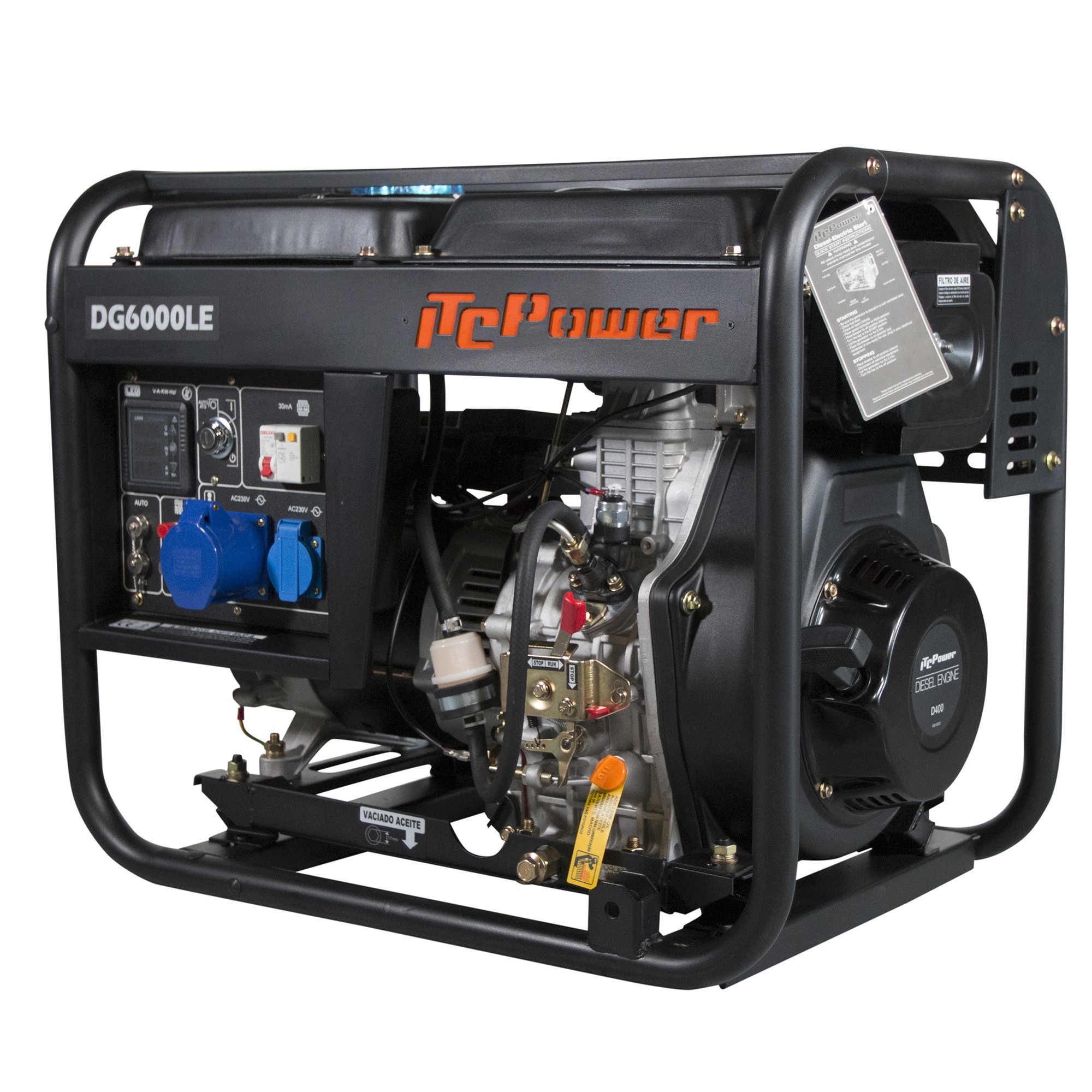 Gerador Elétrico a Diesel ITCPower DG6000LE 5300w【OFFERS】