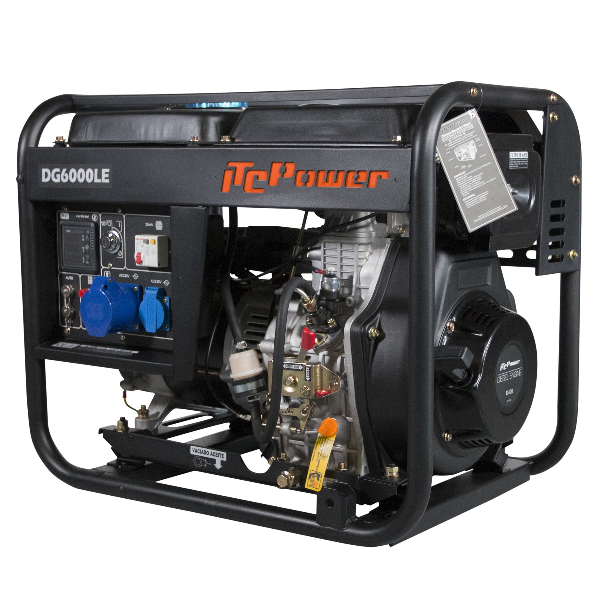 Gerador Elétrico a Diesel ITCPower DG6000LE 5300w【OFFERS】