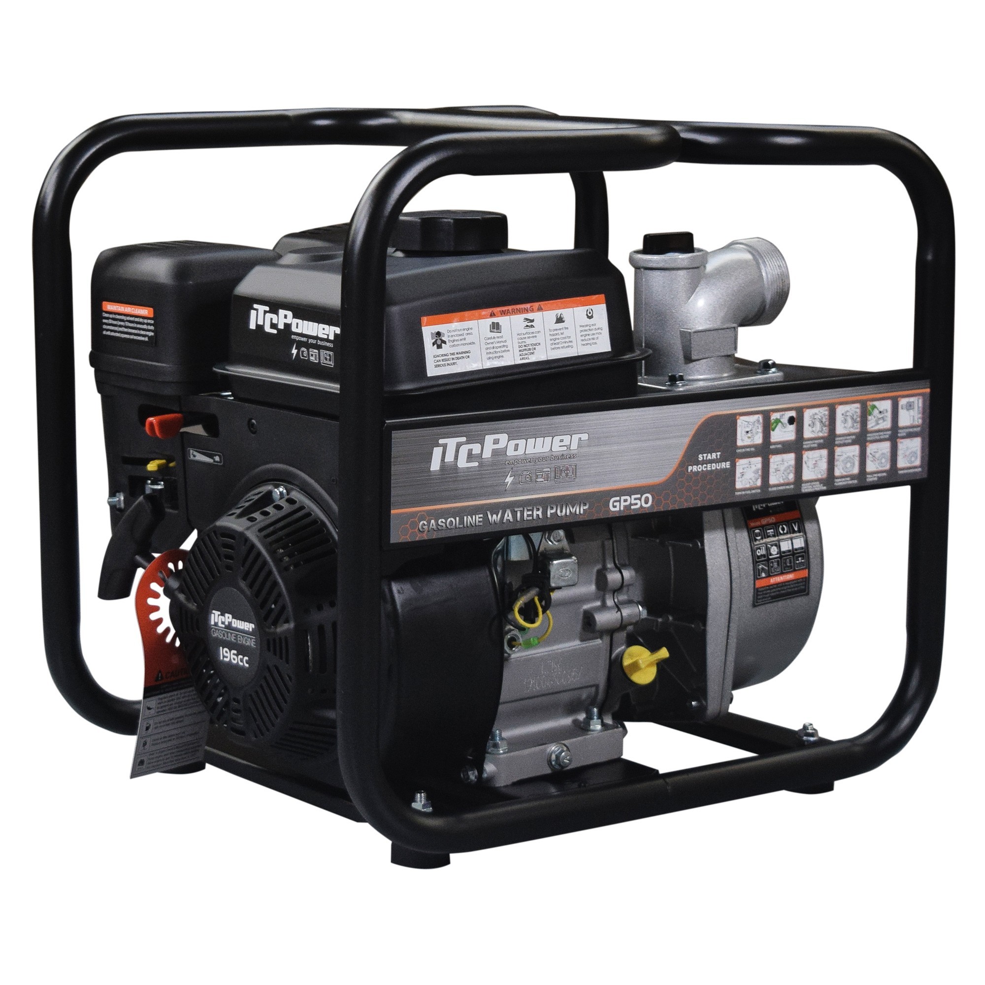 Bomba de motor de fluxo de água limpa a gasolina GP50 por ⚡ITCPower