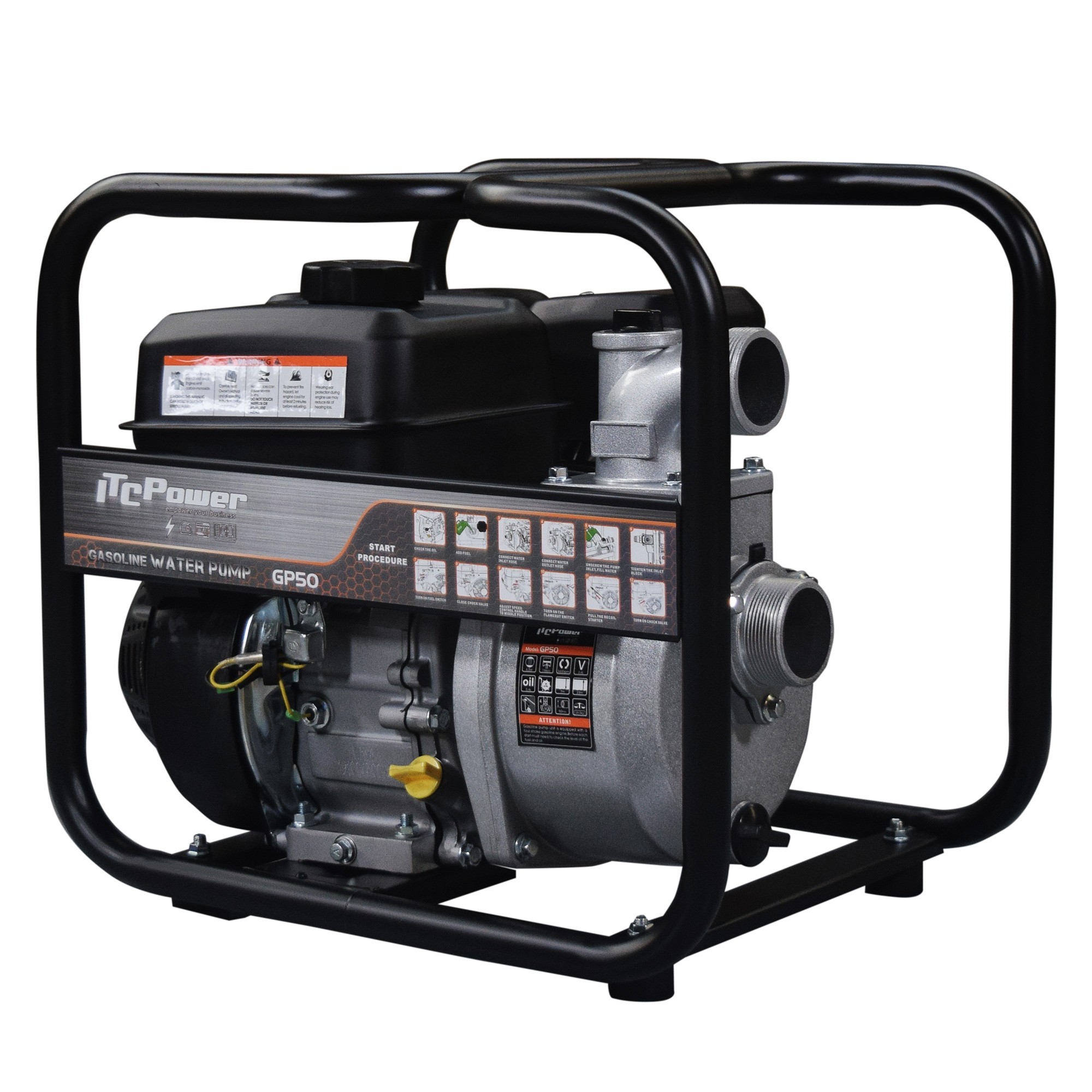 Bomba de motor de fluxo de água limpa a gasolina GP50 por ⚡ITCPower