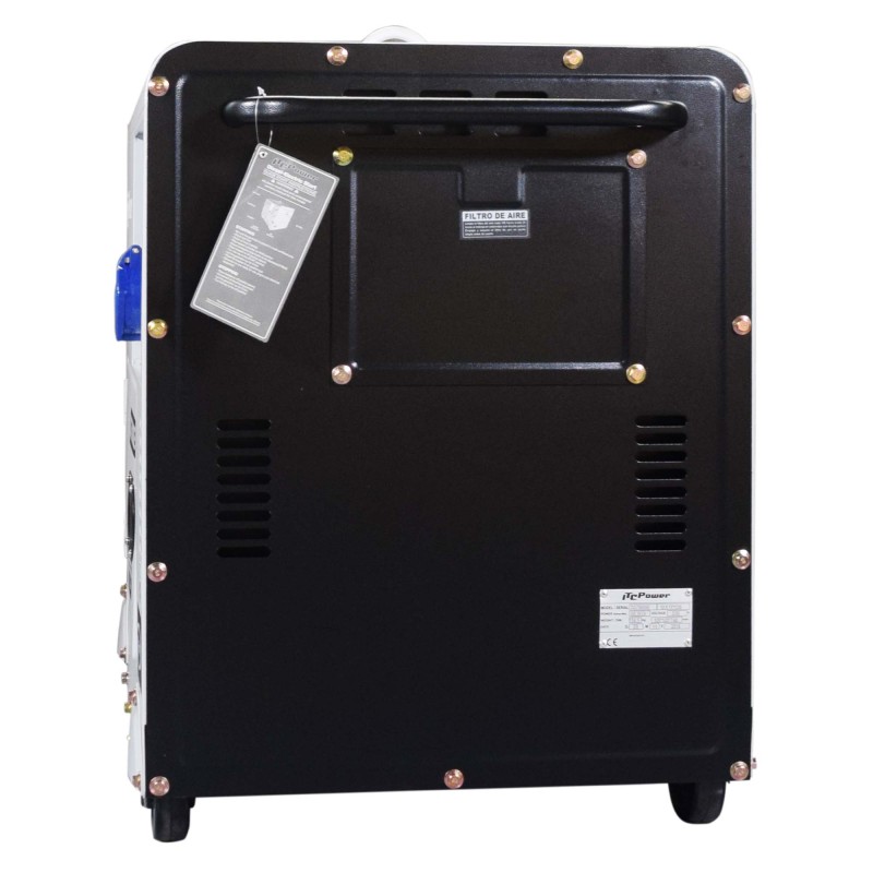 Melhor opção! Gerador ITCPower monofásico de 6300 W, insonorizado, com arranque elétrico. Para apoio a instalações solares ou em