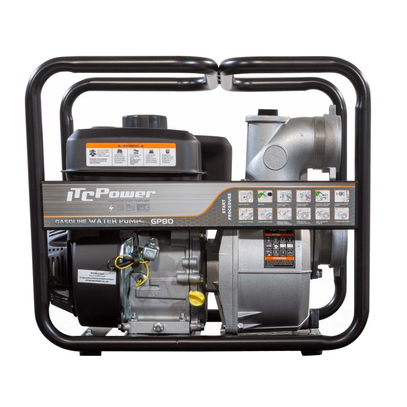 OFERTA! Bomba de motor a gasolina de água limpa GP80 da ITCPower