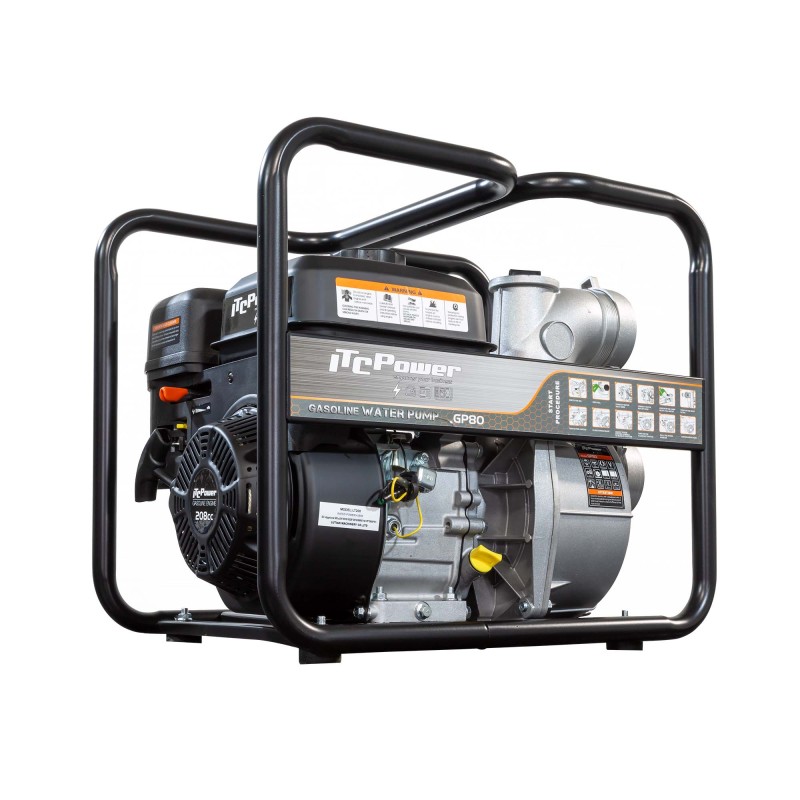 OFERTA! Bomba de motor a gasolina de água limpa GP80 da ITCPower