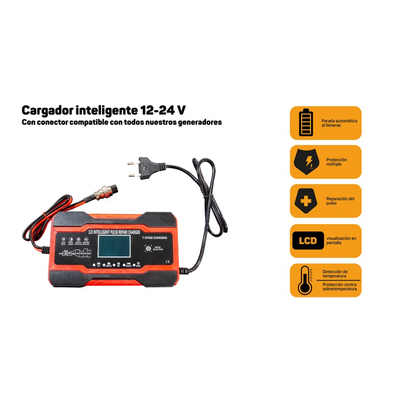 Carregador de bateria inteligente para baterias de geradores ATS