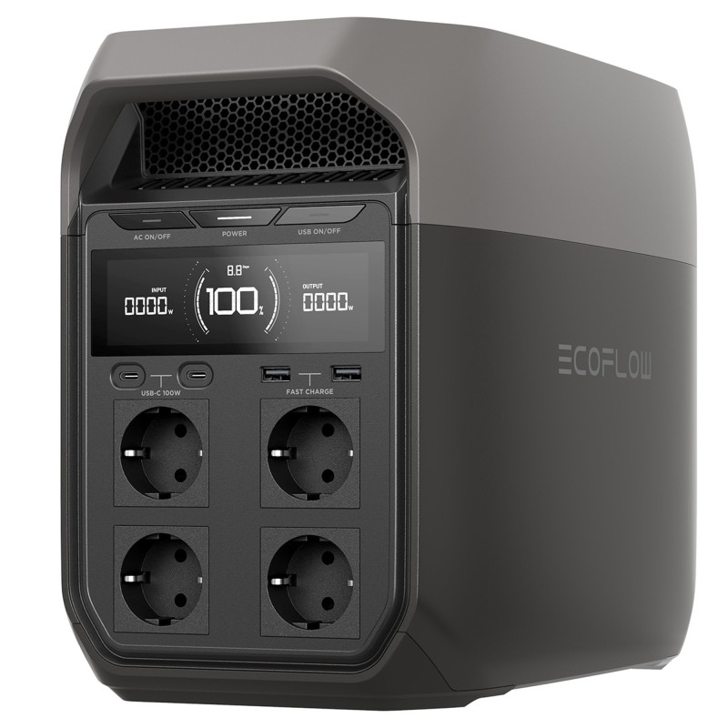 Central eléctrica portátil Delta 3 com potência de 1,8 KW da ECOFLOW