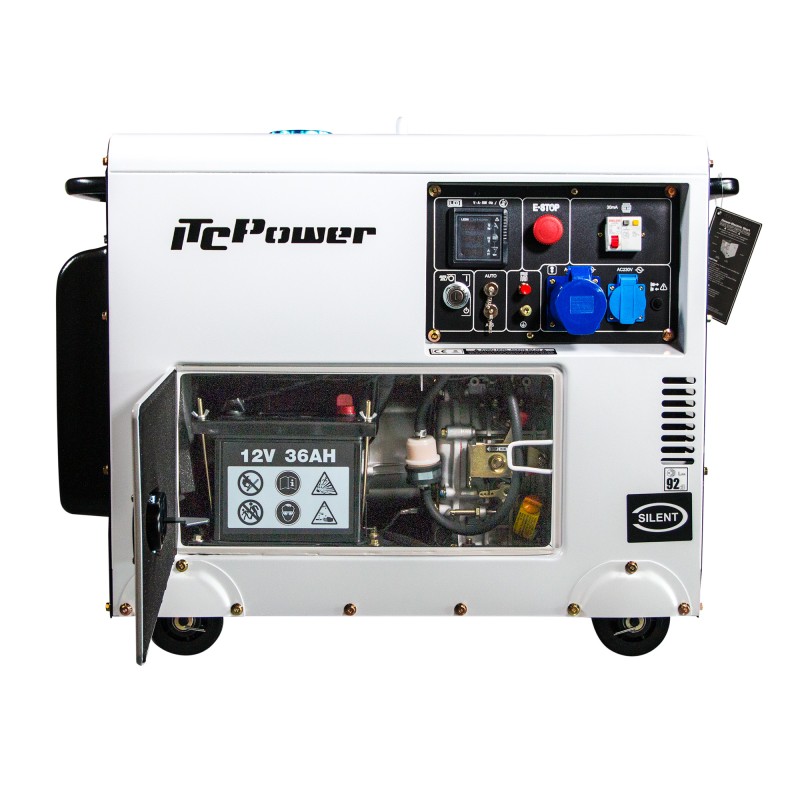 OFERTA 💥Oferta ⚡ITCPower Gerador a diesel à prova de som DG6000SE
