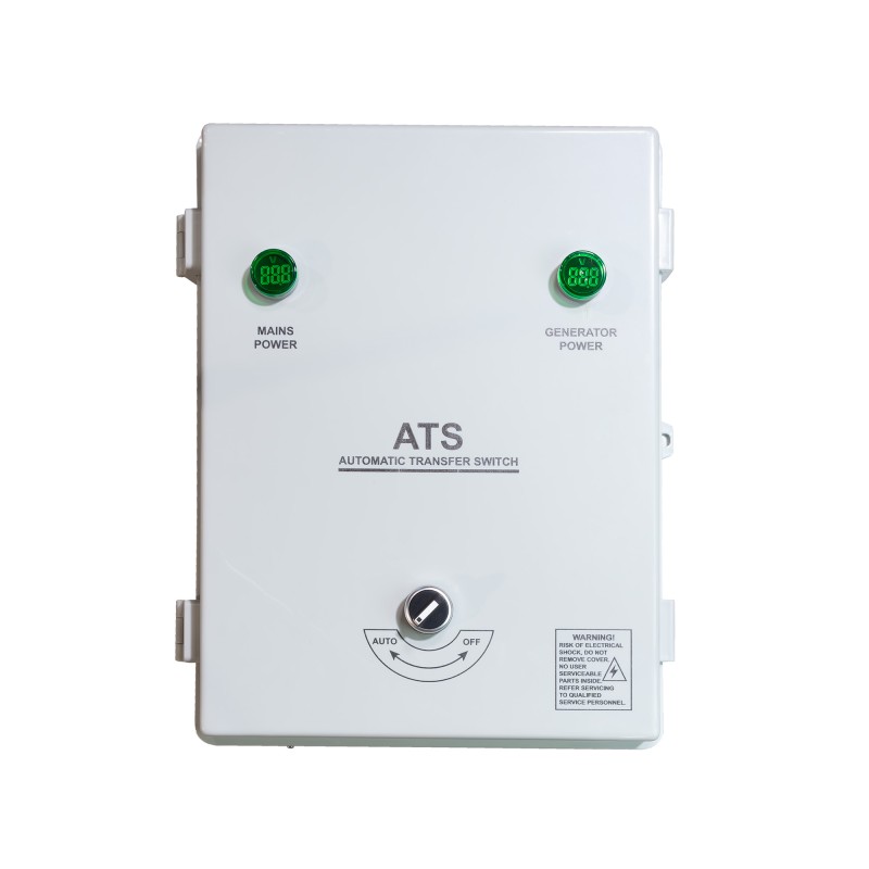 O comutador automático é utilizado para mudar da fonte de alimentação primária (a rede eléctrica local) para a fonte secundária,