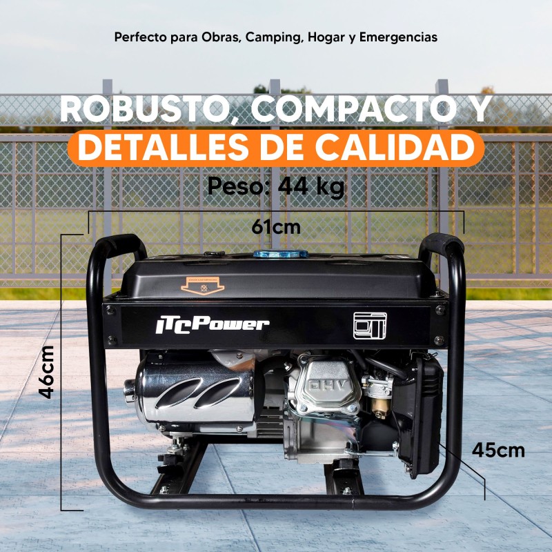 ◁ Gerador a gasolina ITCPower GG3000F ⚡ 2800 W⚡