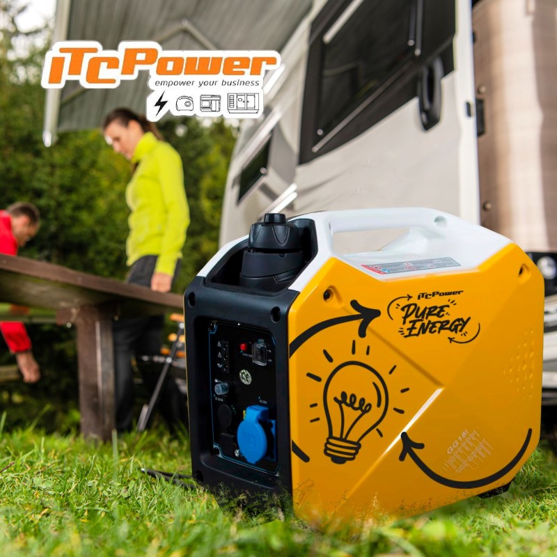 NOVO gerador Inverter com uma potência máxima de 1800w. Pequeno, transportável e funcional, ideal para utilização em lazer.