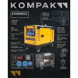 KD10000SE Generador diésel insonorizado KOMPAK 8,5 kW