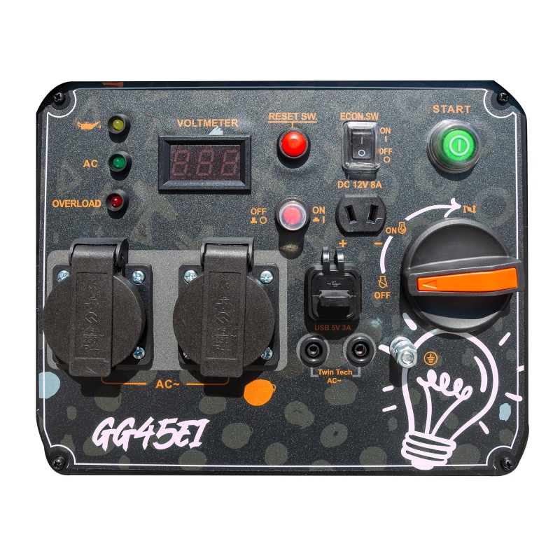 Gerador Inverter GG45Ei de 4000 W, silencioso e leve, da ITCPower