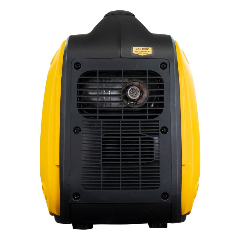 Gerador Inverter silencioso com motor a gasolina a 4 tempos. Nível sonoro de 64dBA a 7 metros. Caixa tipo mala para um transport