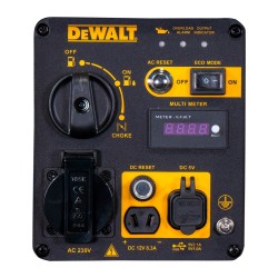 Gerador Inverter silencioso com motor a gasolina a 4 tempos. Nível sonoro de 64dBA a 7 metros. Caixa tipo mala para um transport