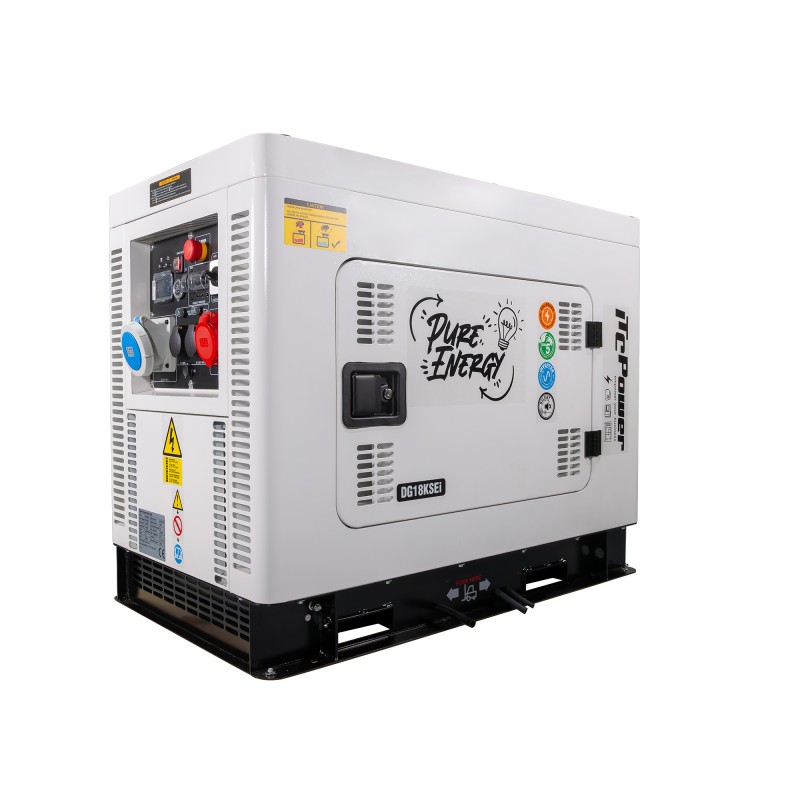 ⚡Gerador a gasóleo com inversor DG18KSEi de 15,5 kW, insonorizado | 230 V e 400 V