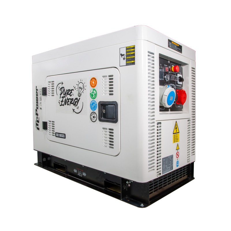 ⚡Gerador a gasóleo com inversor DG18KSEi de 15,5 kW, insonorizado | 230 V e 400 V